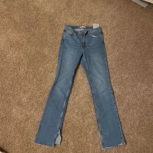 ZARA blue flared jeans w/ ankle slit